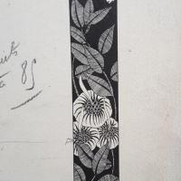 Allier Paul dessin original detail fleurs rue parisienne