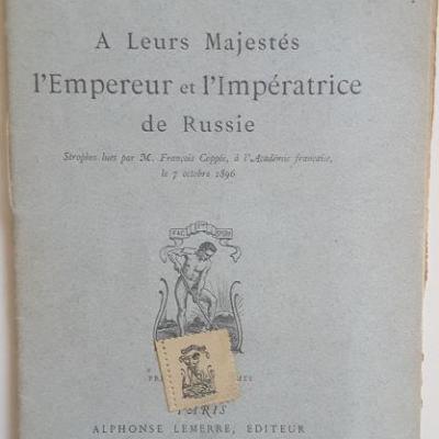 Coppee francois a leurs majestes l empereur et l imperatrice de russie red