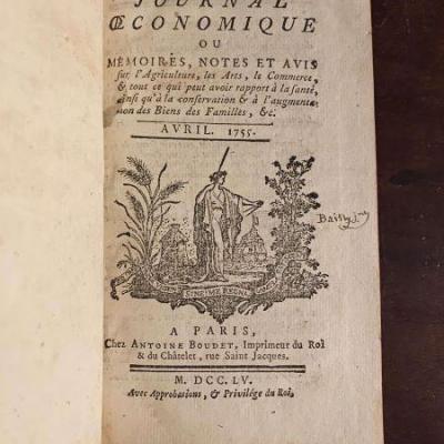 Journal œconomique ou mémoires, notes et avis sur l’Agriculture