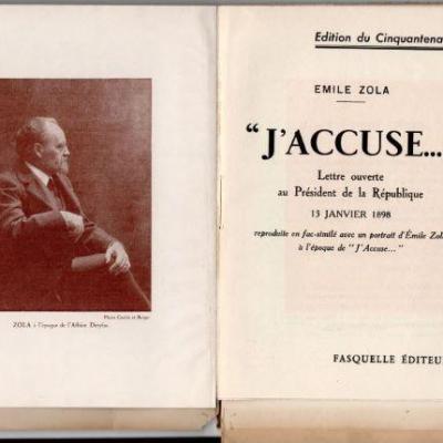 Pour le cinquantenaire de dreyfus zola j accuse