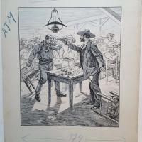 Starace Gino Dessin original  Les joueurs de carte n